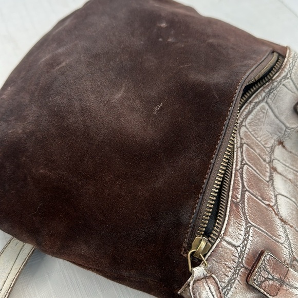 Nuovedive Made in Italy leather & suede with alligator print trim - Picture 7 of 10